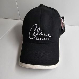 CELINE DION A NEW DAY BLACK WHITE ONE SIZE FITS ALL HAT BASEBALL CAP DAD HAT NWT